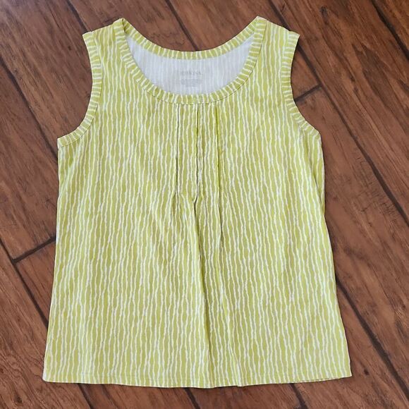 Merona women's size large sleeveless lime green striped top - Picture 1 of 4